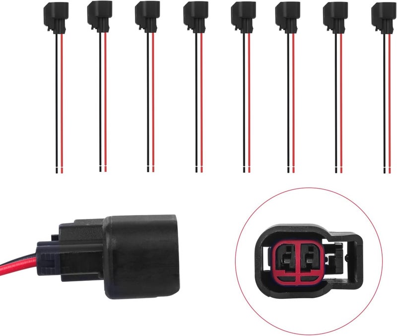 Ozikutech 8 Pcs Fuel Injector Connector Pigtail, Engine Fuel Injector Wiring Harness Plug Compatible with Ford F150 Explorer Expedition Crown Victoria Dodge Ram Jeep Cherokee EV6 Replace OEM# 5013995AA 15306318 - Image 5